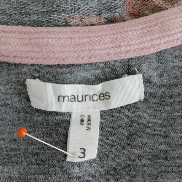 Maurices Womens Gray Cold Shoulder Round Neck Floral Blouse Top Size 3X - Picture 5 of 7